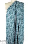 French gazebo design jacquard stretch woven - lagoon 1.25 yd
