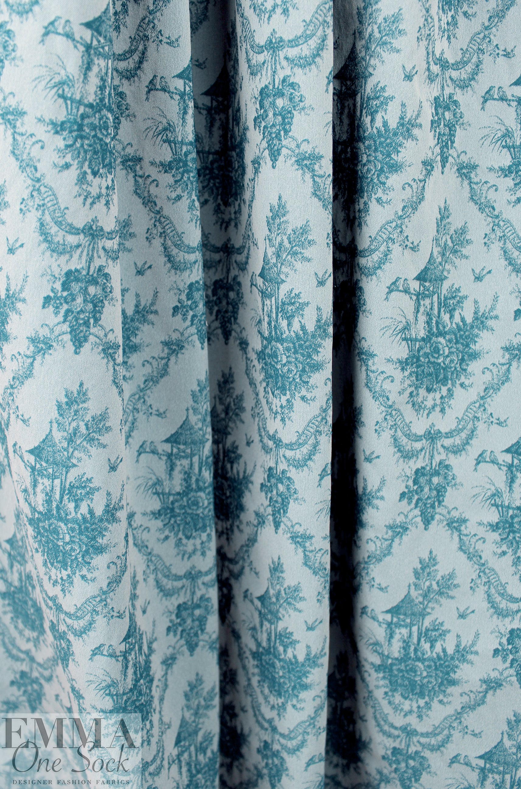 French gazebo design jacquard stretch woven - lagoon 2.5 yds