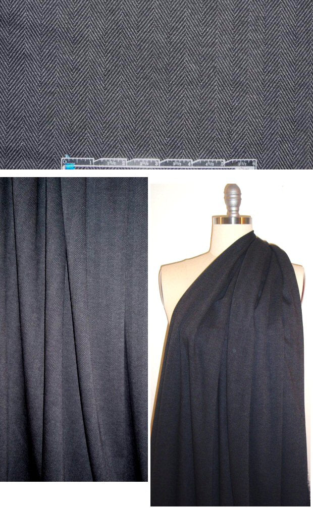 herringbone jacquard doubleknit - denim tones 1 yard