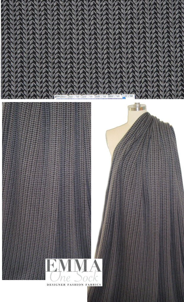 yarn dye jacquard knit - black/gray graphic