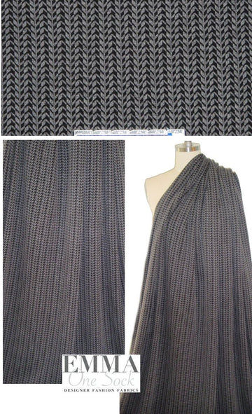 yarn dye jacquard knit - black/gray graphic 1.5 yd