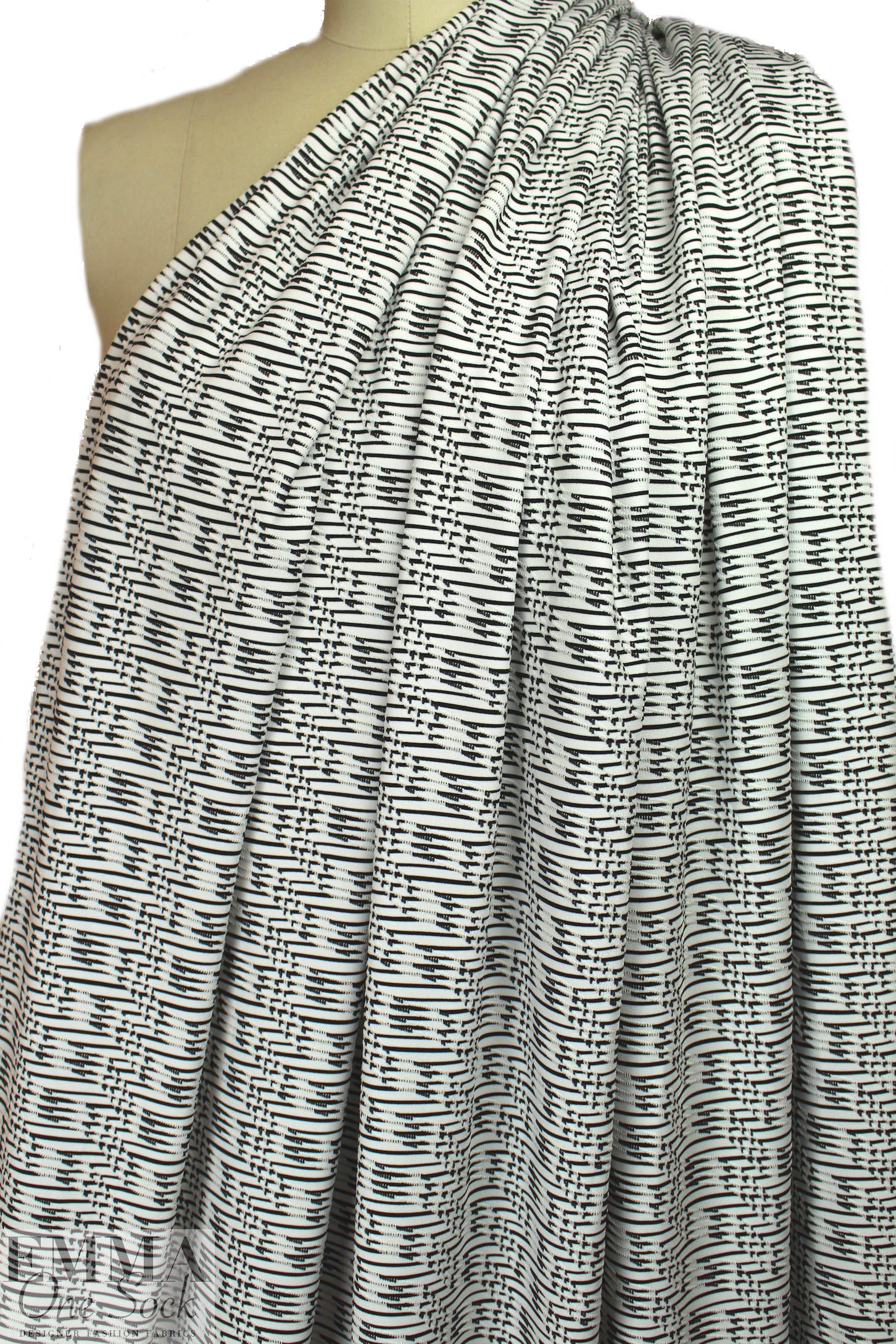 'twizzler' yarn dye jacquard knit - white/black