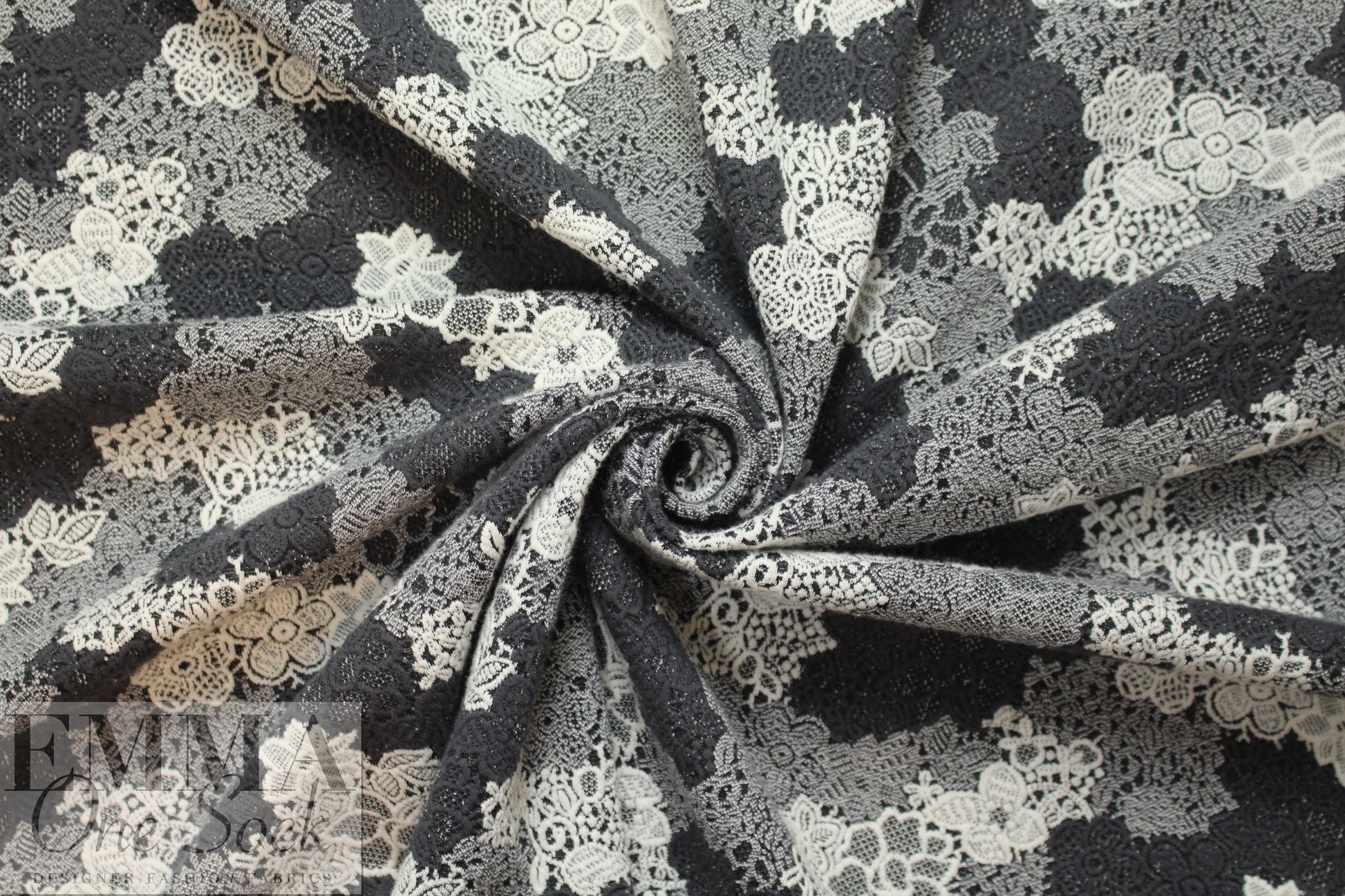 NY designer jacquard doubleknit - lacey grays