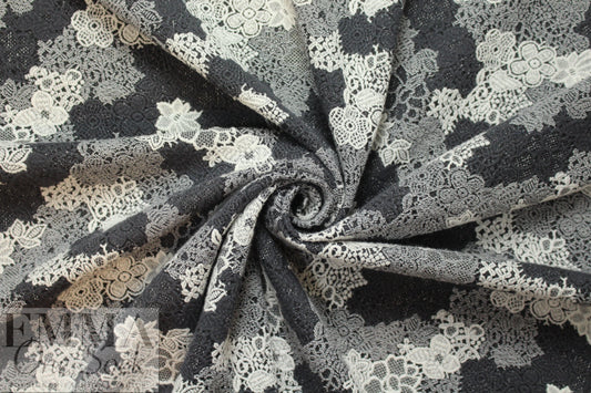 NY designer jacquard doubleknit - lacey grays