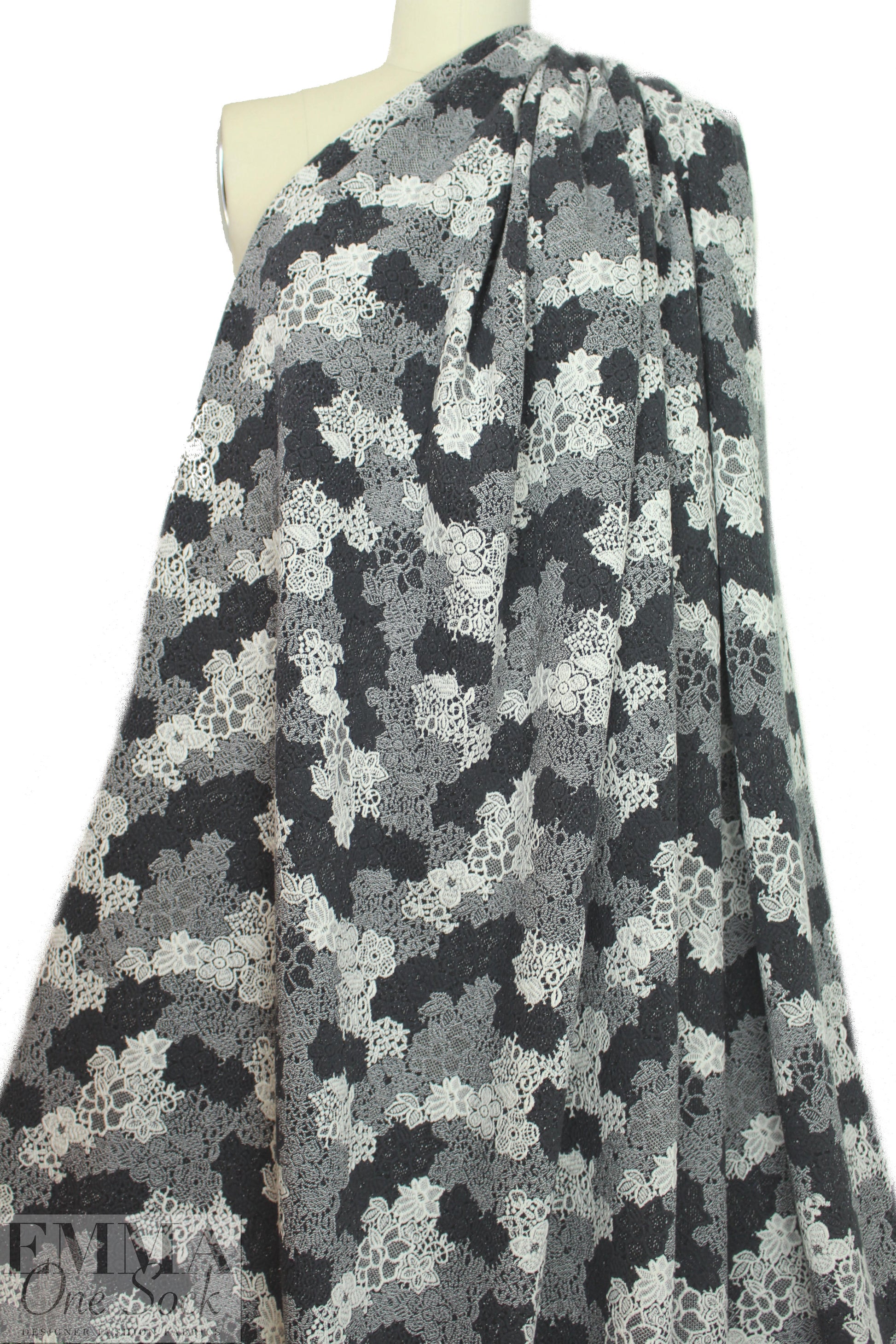 NY designer jacquard doubleknit - lacey grays