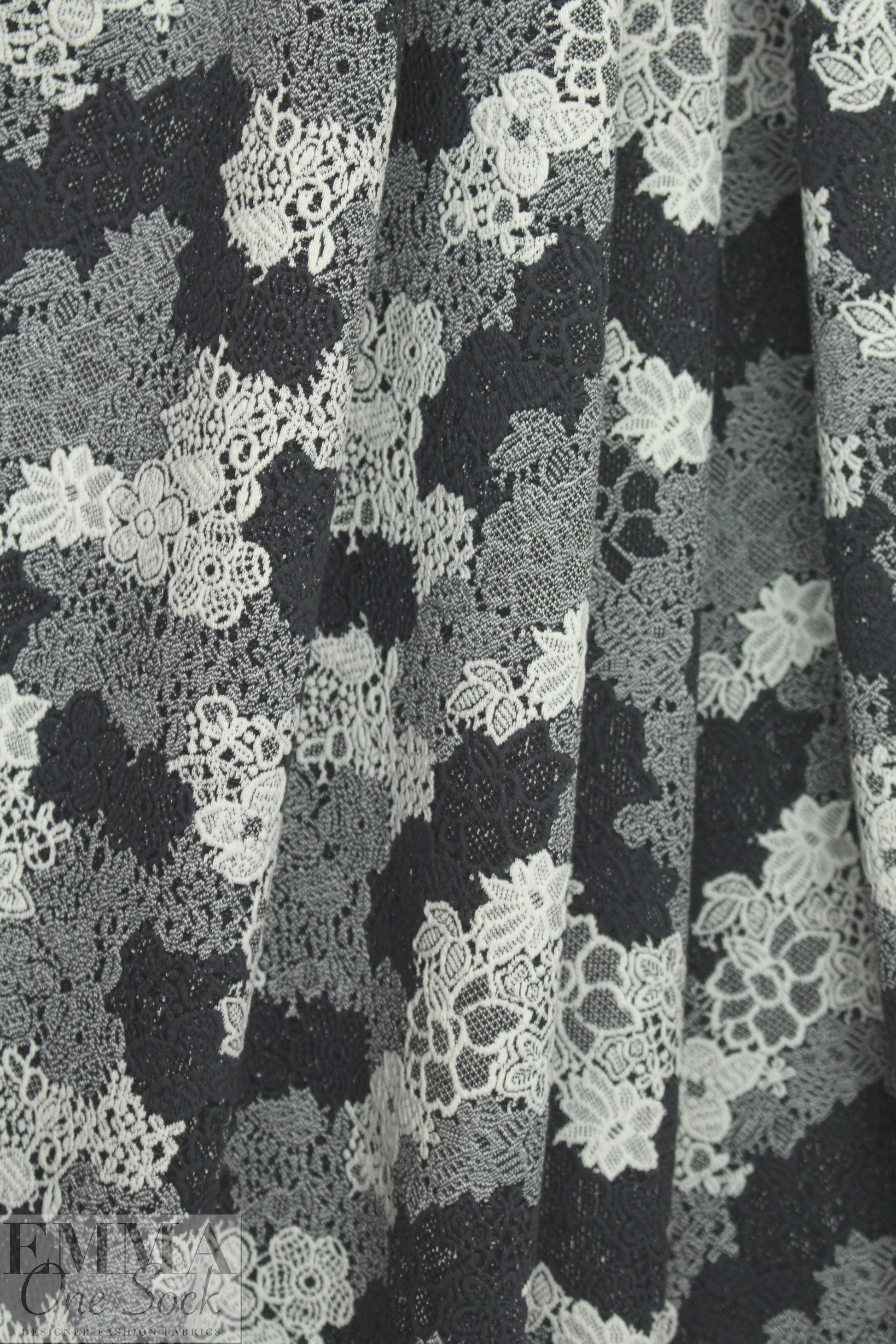 NY designer jacquard doubleknit - lacey grays 1.5 yds