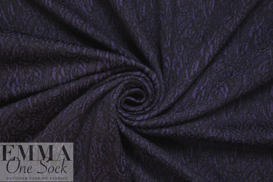 NY designer jacquard doubleknit - purple/black