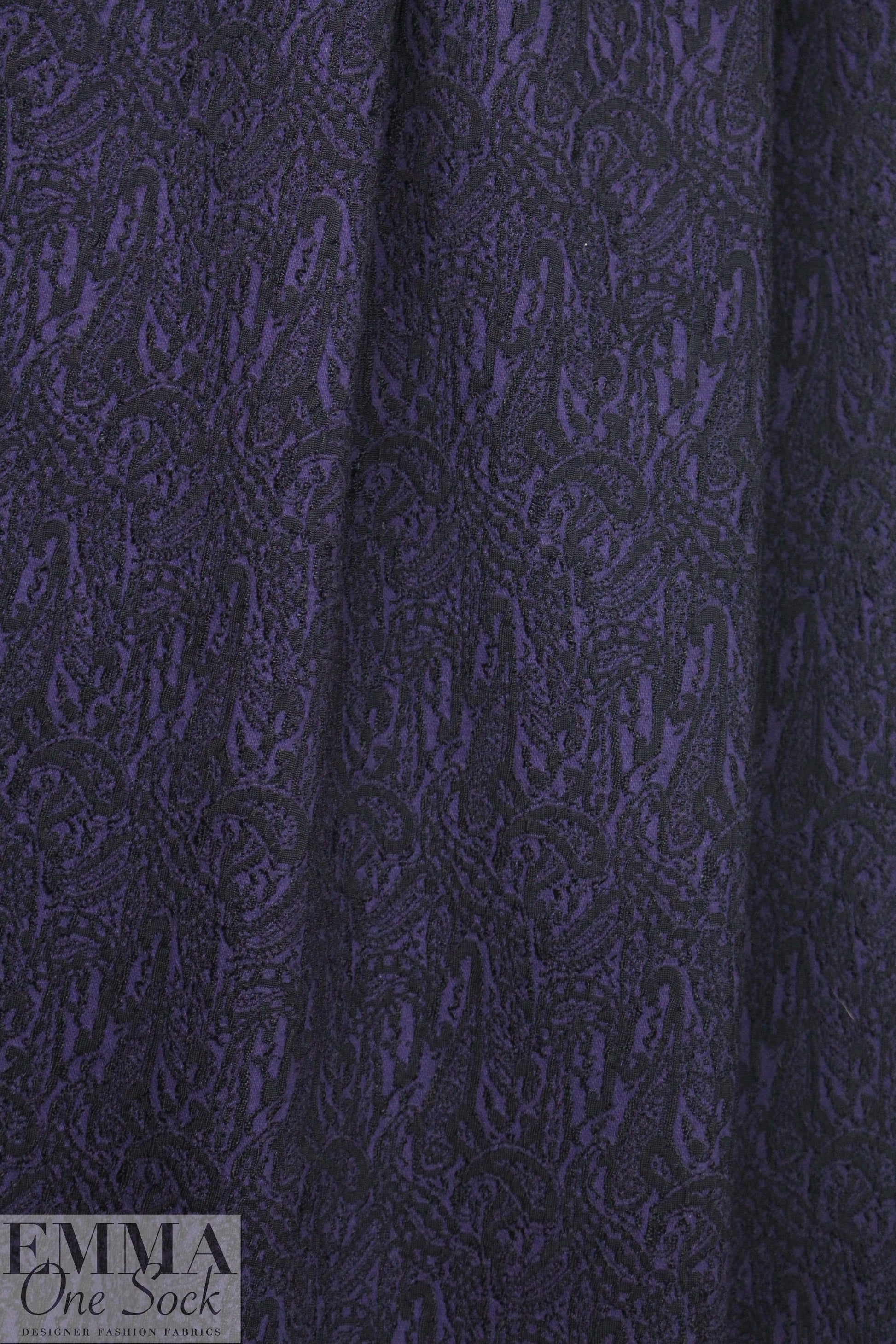 NY designer jacquard doubleknit - purple/black