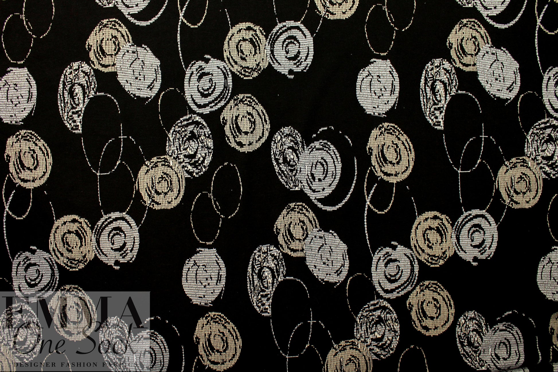 designer yarn dye jacquard knit - rosettes 1 yard