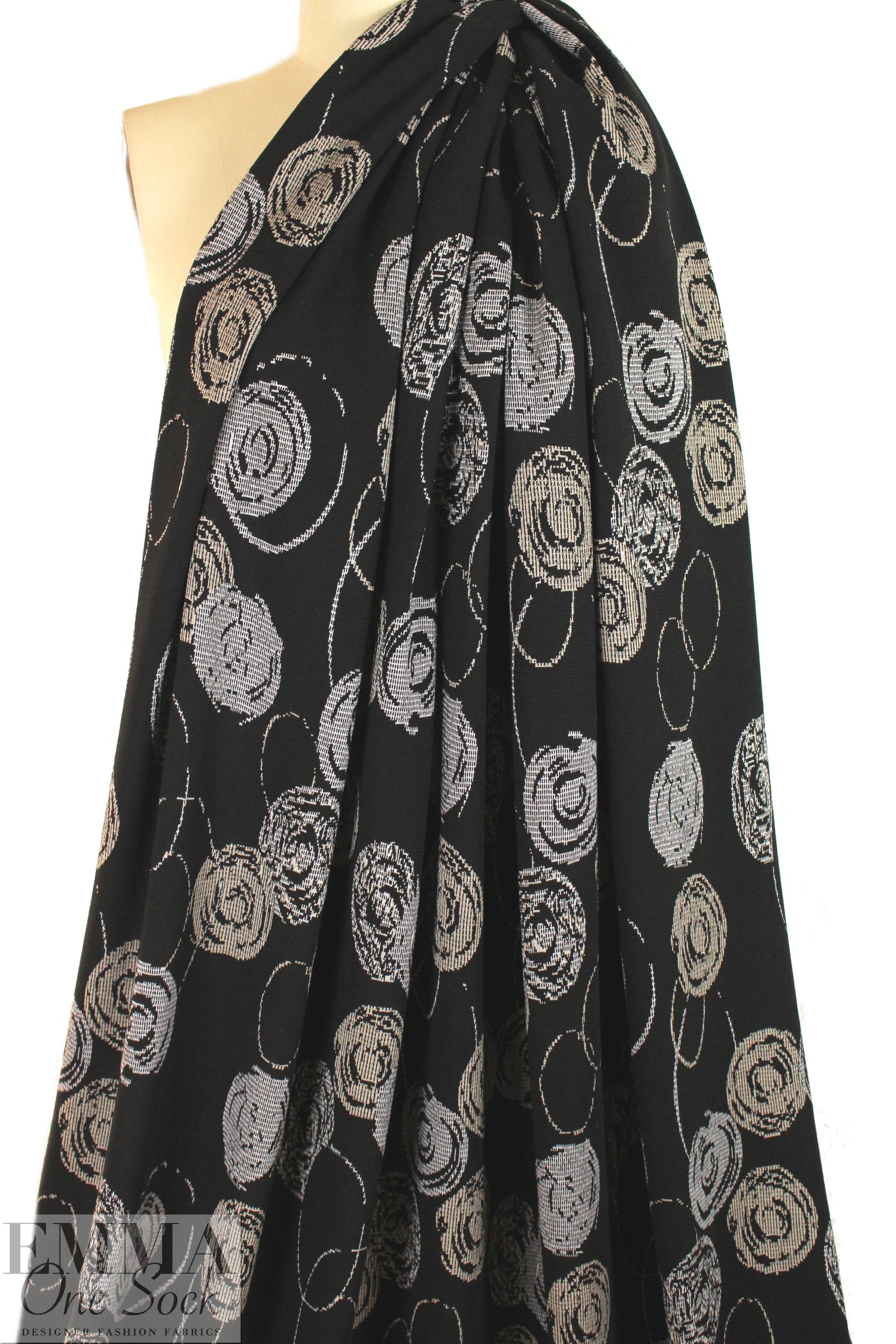 designer yarn dye jacquard knit - rosettes