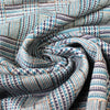 Italian yarn dyed glen plaid jacquard knit - blue tones/metallic gold 2.25 yd