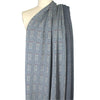 Italian yarn dyed glen plaid jacquard knit - blue tones/metallic gold 2.25 yd