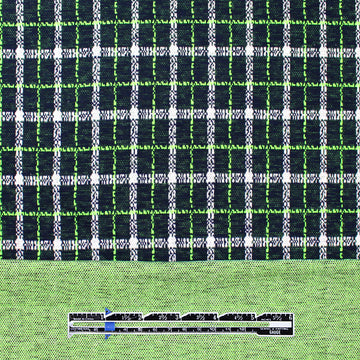 Italian yarn dyed plaid jacquard knit - electric lime/midnight 2.25 yd