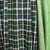 Italian yarn dyed plaid jacquard knit - electric lime/midnight 2 yd