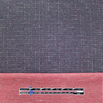 Italian speckled, tweedy jacquard 'twill' knit - denim/cherry 1.25 yds