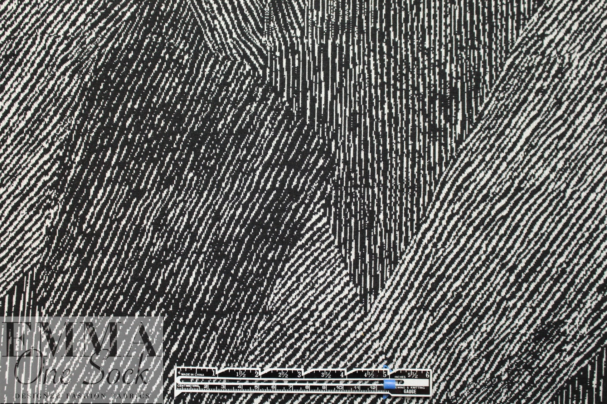 NY designer yarn dyed linear abstract doubleknit