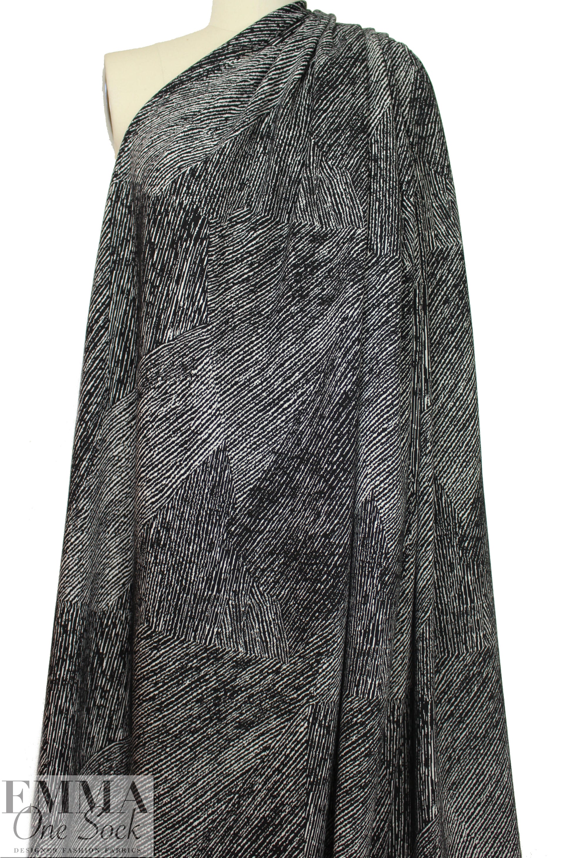 NY designer yarn dyed linear abstract doubleknit