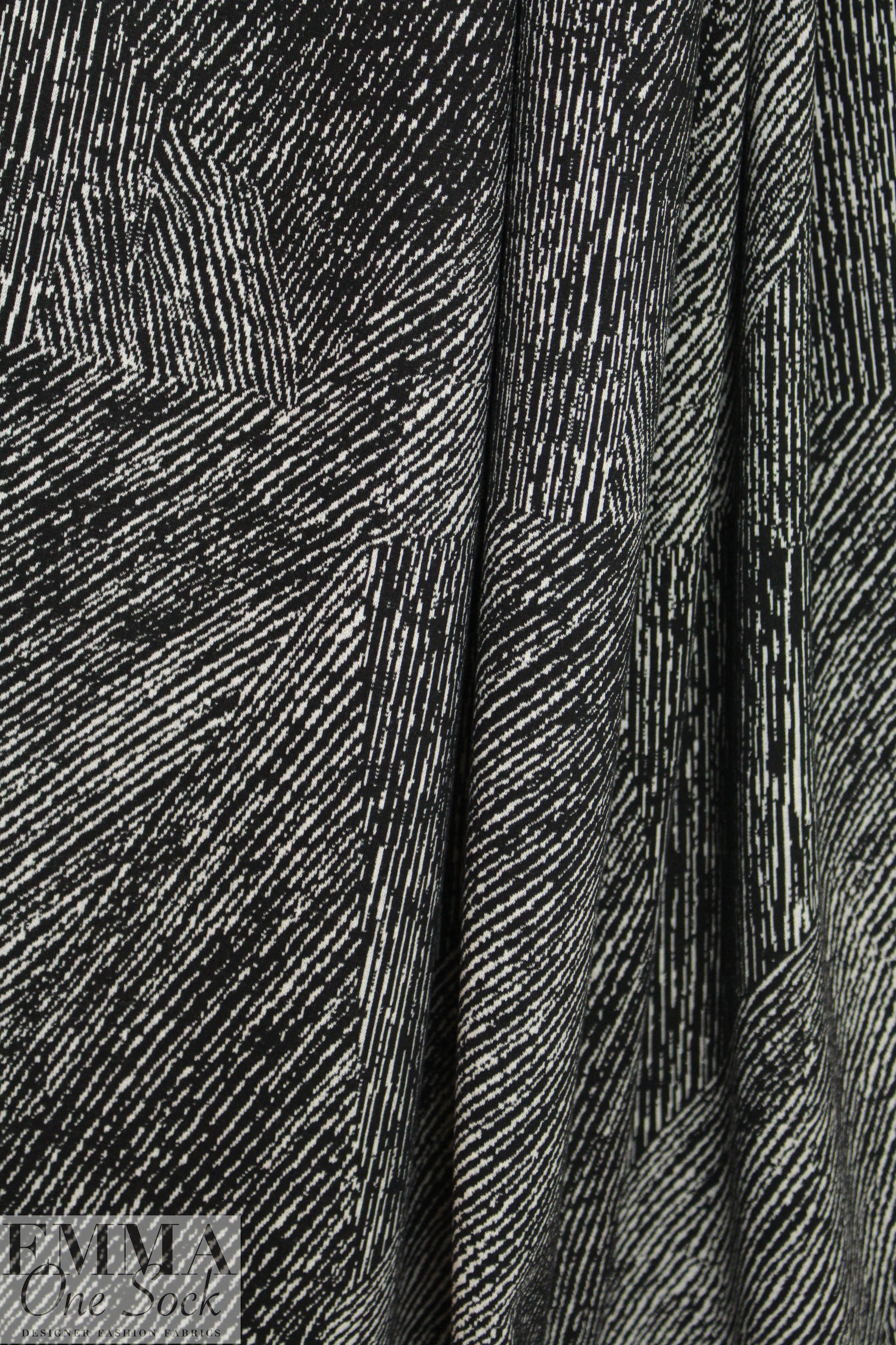 NY designer yarn dyed linear abstract doubleknit