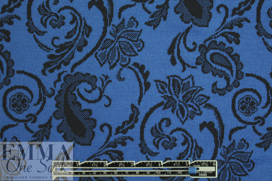NY designer jacquard doubleknit - blue/black paisley