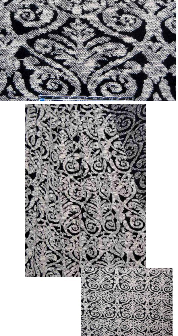 Italian black/white scroll work cotton jacquard knit