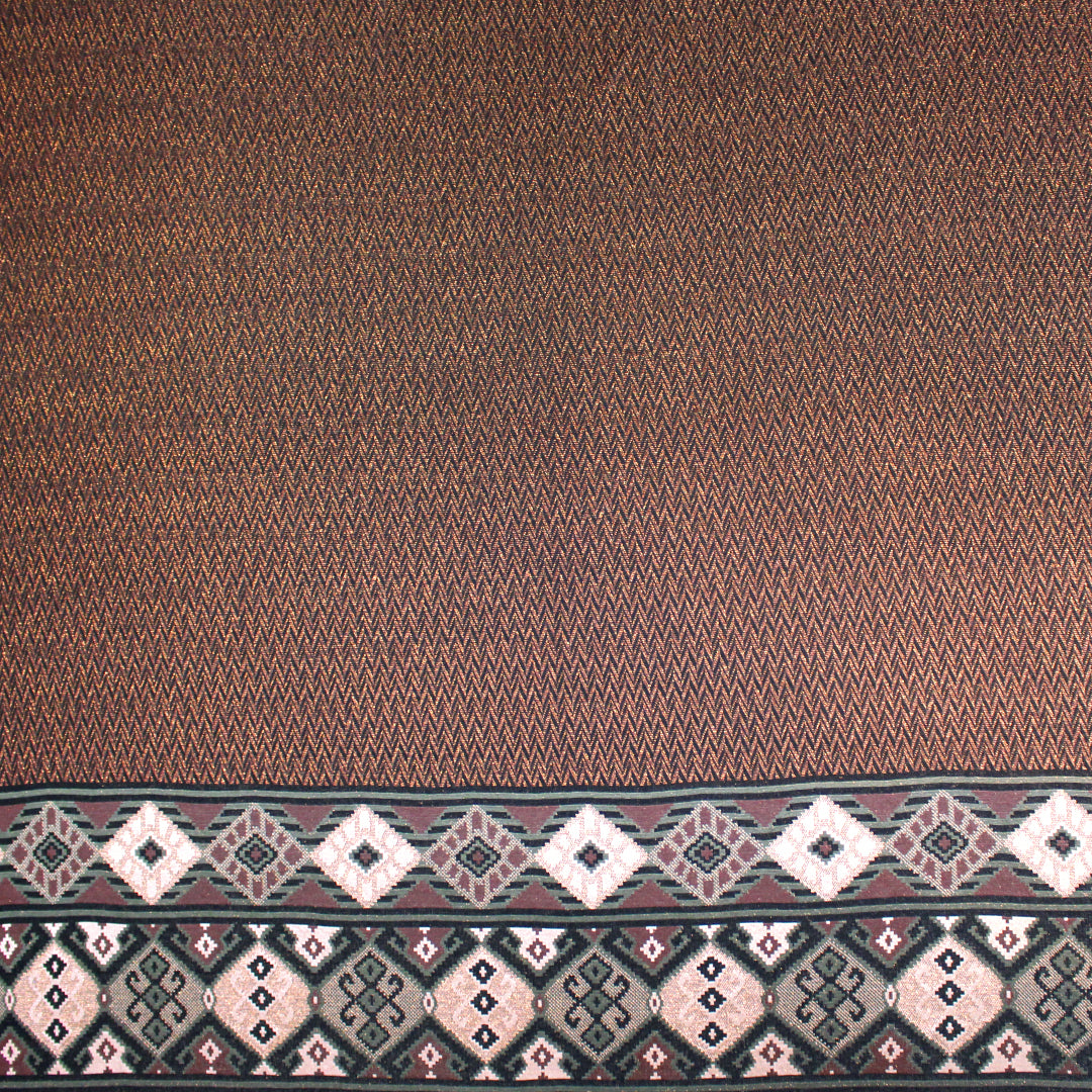 Italian yarn dyed 'copper chevrons' jacquard panel 1.375 yds - 1 Panel