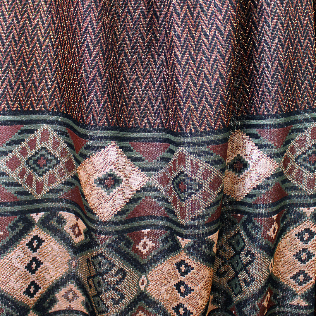 Italian yarn dyed 'copper chevrons' jacquard panel 1.375 yds - 1 Panel