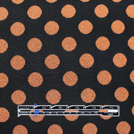 Italian yarn dyed 'copper dots' jacquard knit - black/copper