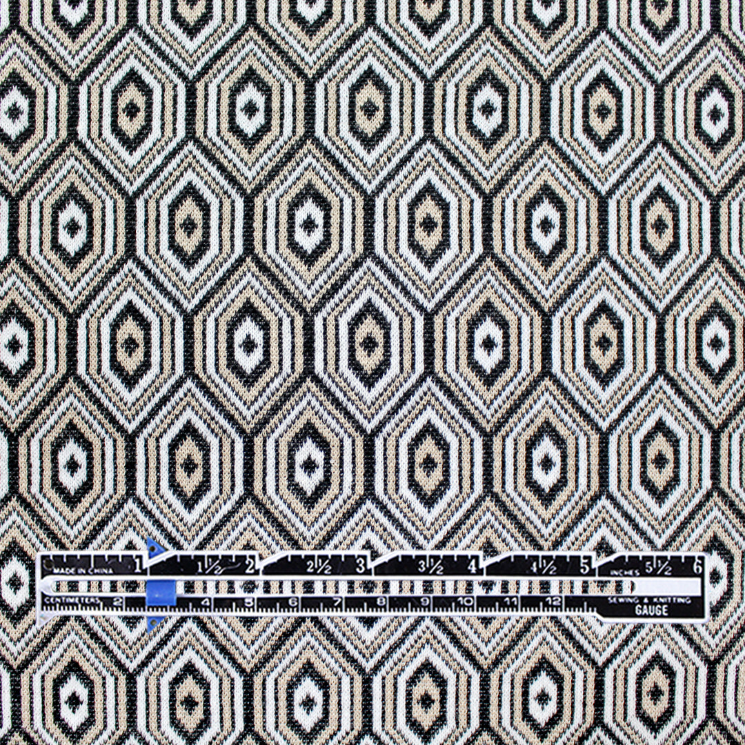 Italian yarn dyed 'diamondback' jacquard knit 2 yd
