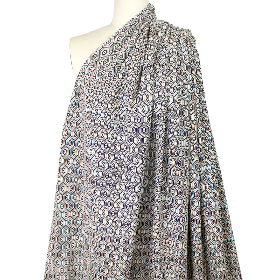 Italian yarn dyed 'diamondback' jacquard knit 2 yd