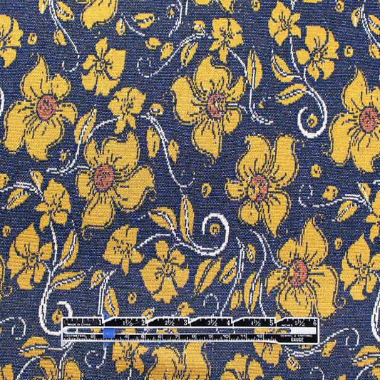 Italian 'twilight floral' viscose/Lurex jacquard knit