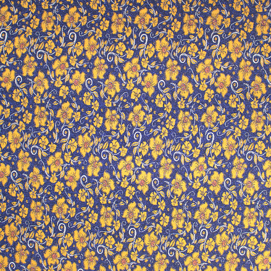 Italian 'twilight floral' viscose/Lurex jacquard knit