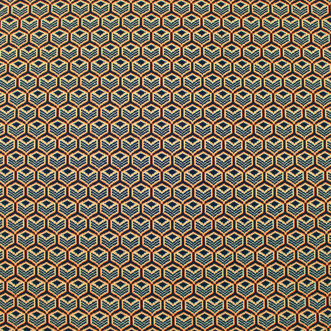 Italian yarn dyed honeycomb graphic jacquard knit  1.4 yds