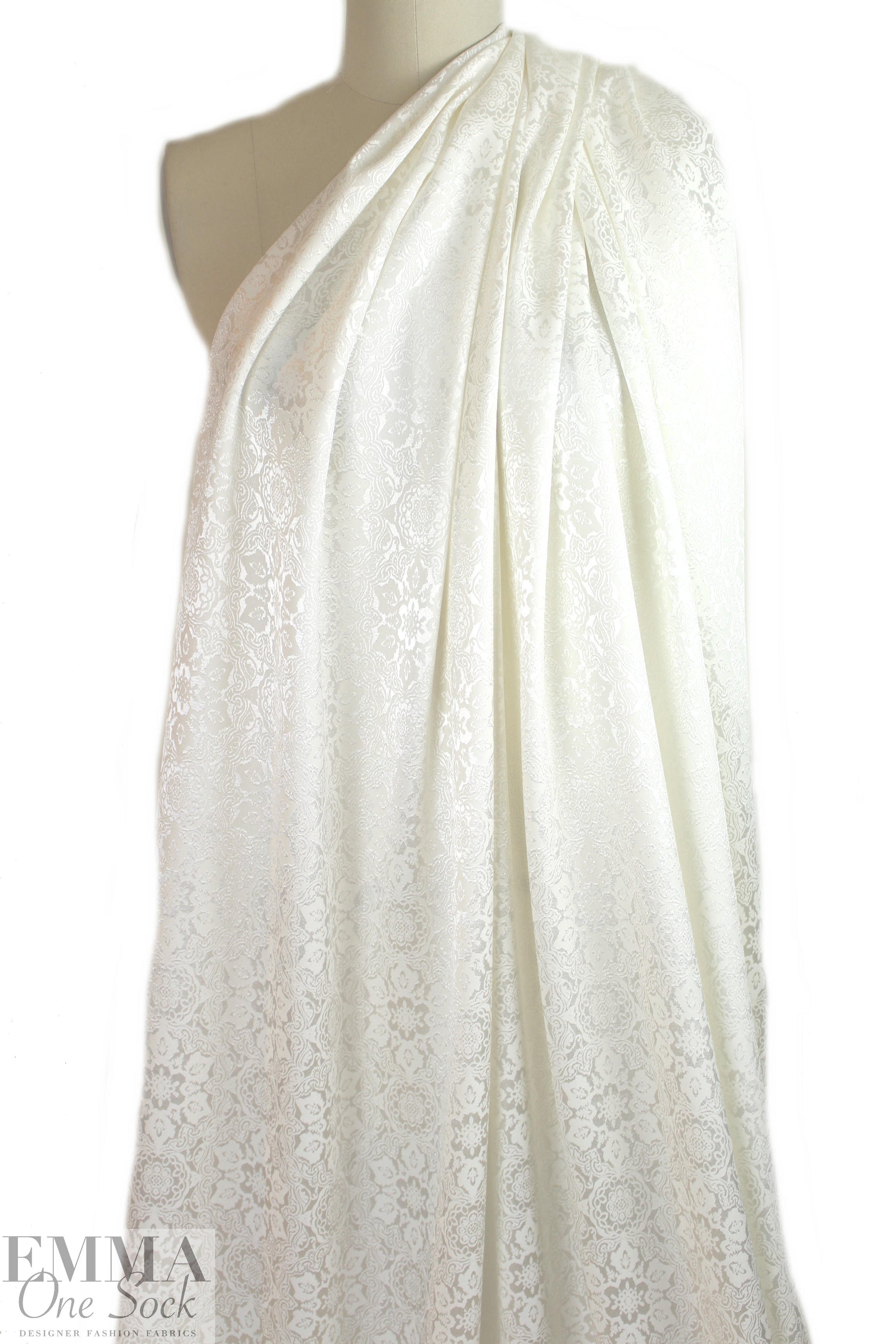 Derek L@m jacquard rayon/acetate lining - white