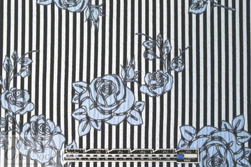 NY designer roses and stripes jacquard brocade