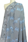 NY designer roses and stripes jacquard brocade