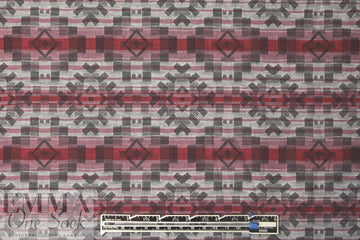 Italian claret/gray southwest graphic cotton jacquard 1.875 yds