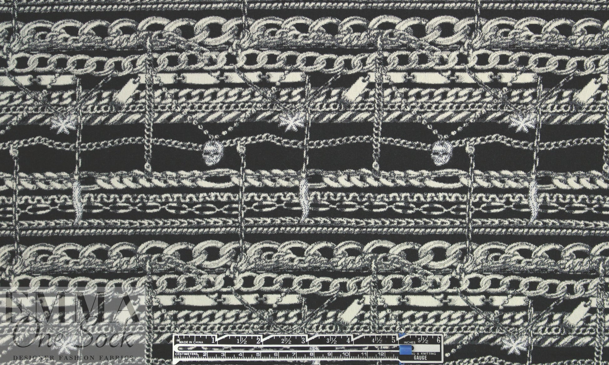 NY designer 'chain gang' stretch jacquard