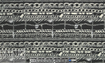 NY designer 'chain gang' stretch jacquard 1.5 yd