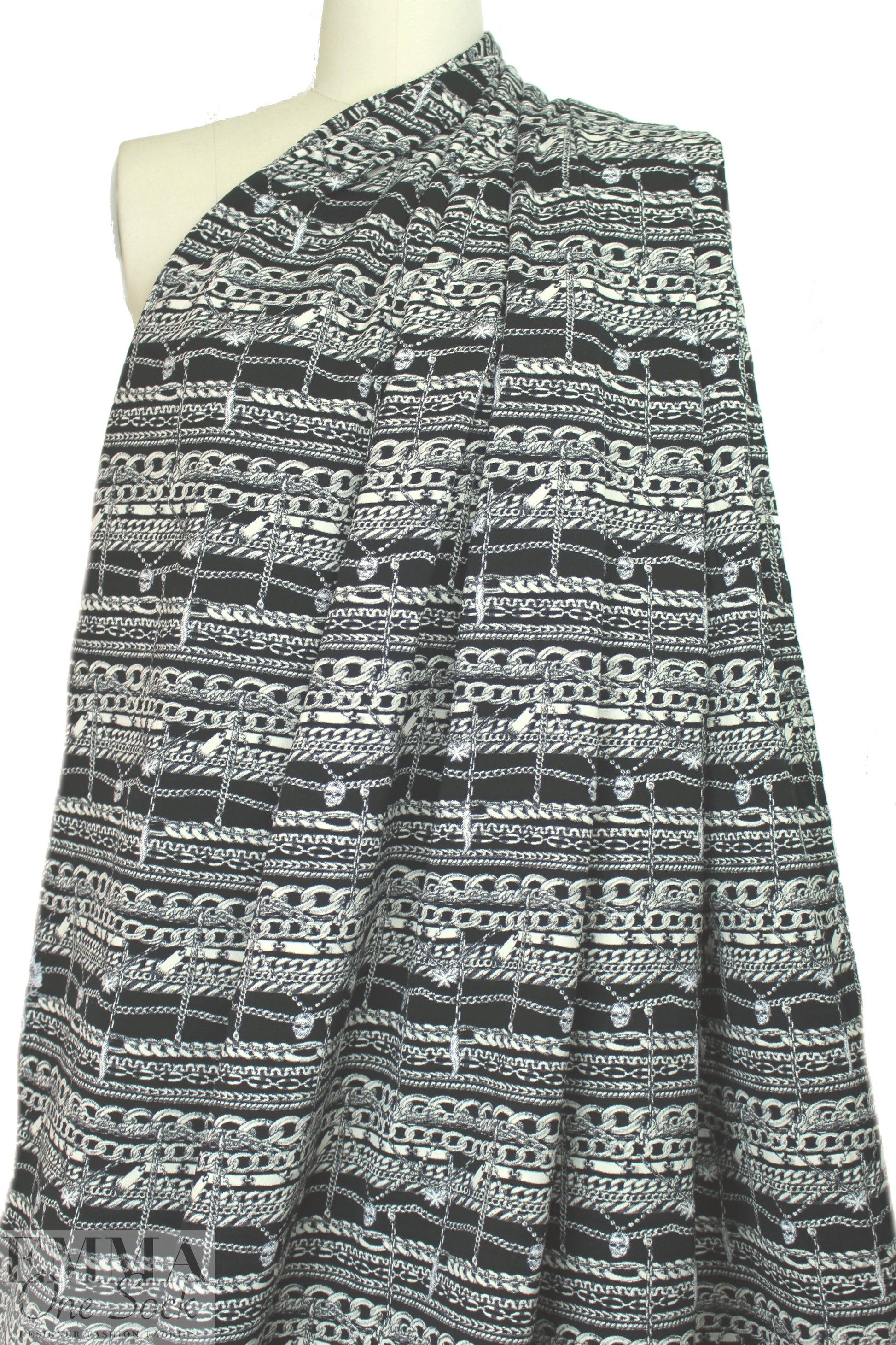 NY designer 'chain gang' stretch jacquard 1.5 yd