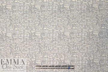 NY designer gray/cream graphic stretch reversible jacquard .66 yds