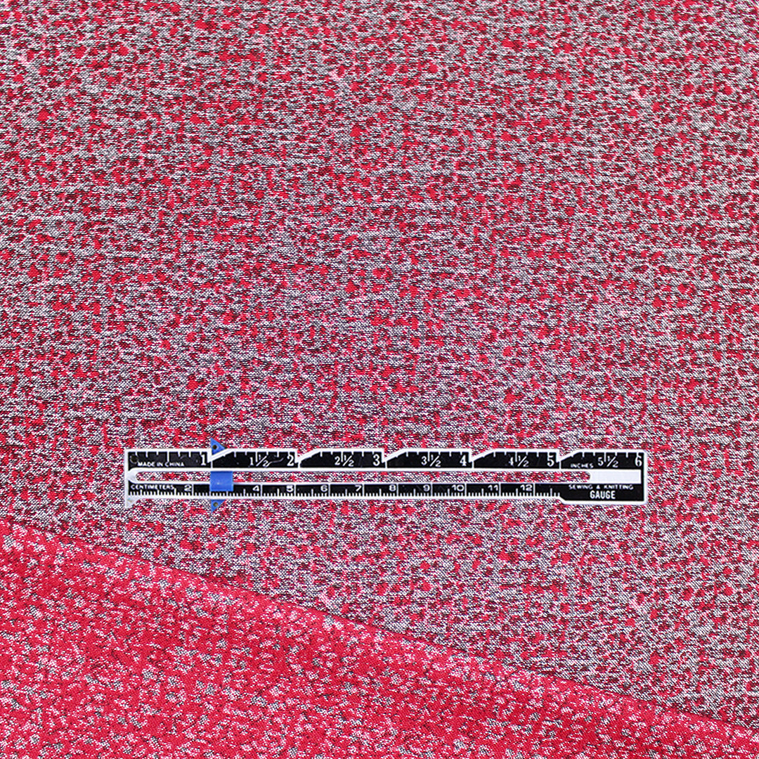 Italian mottled bengaline jacquard suiting - red/black/silver gray 2.625 yds