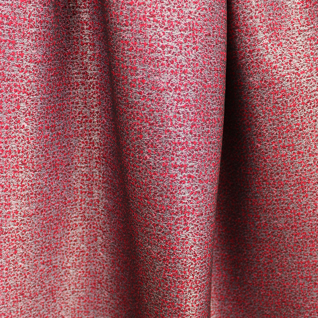 Italian mottled bengaline jacquard suiting - red/black/silver gray 2.625 yds
