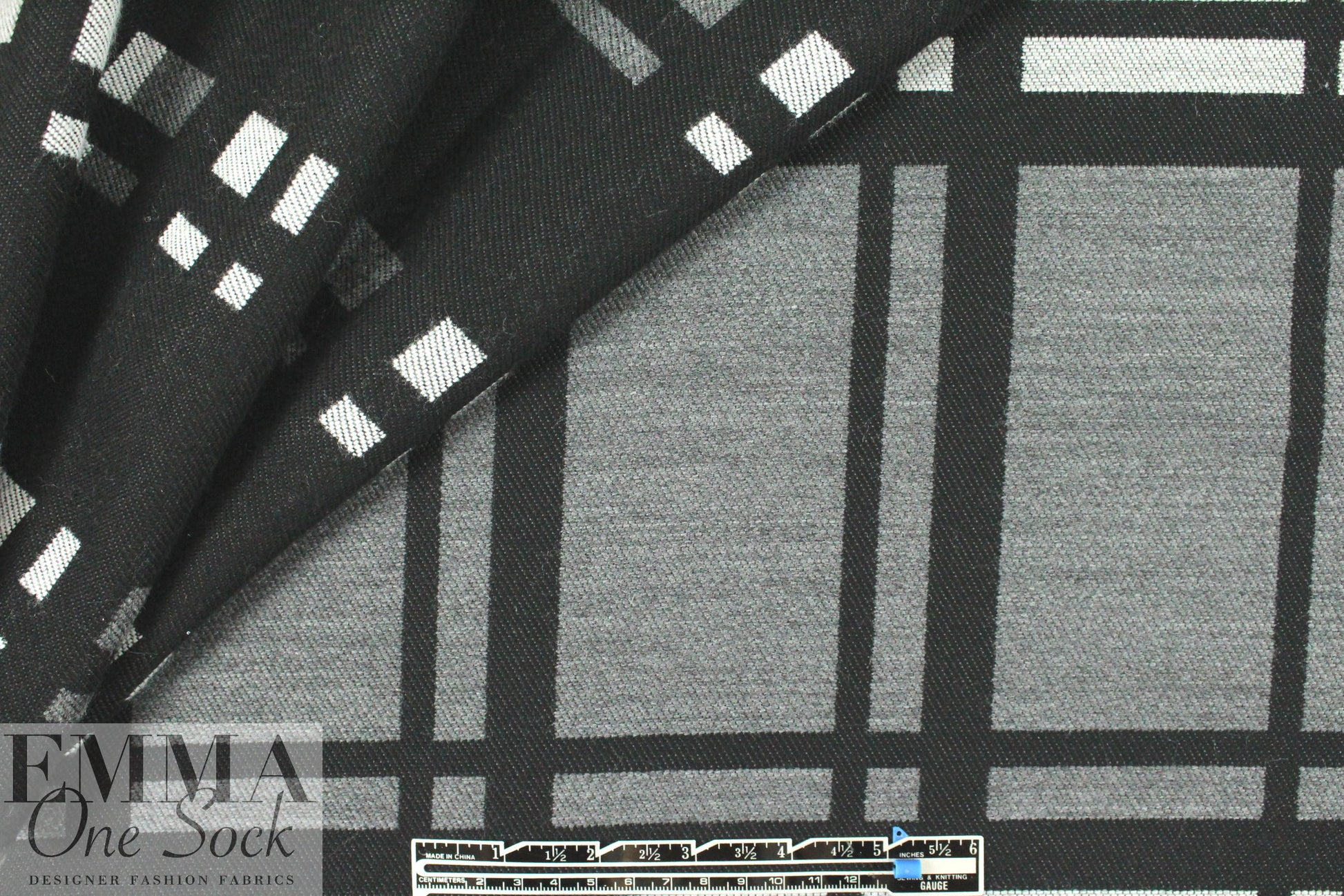 Italian modern grid design jacquard suiting/coating .75 yds