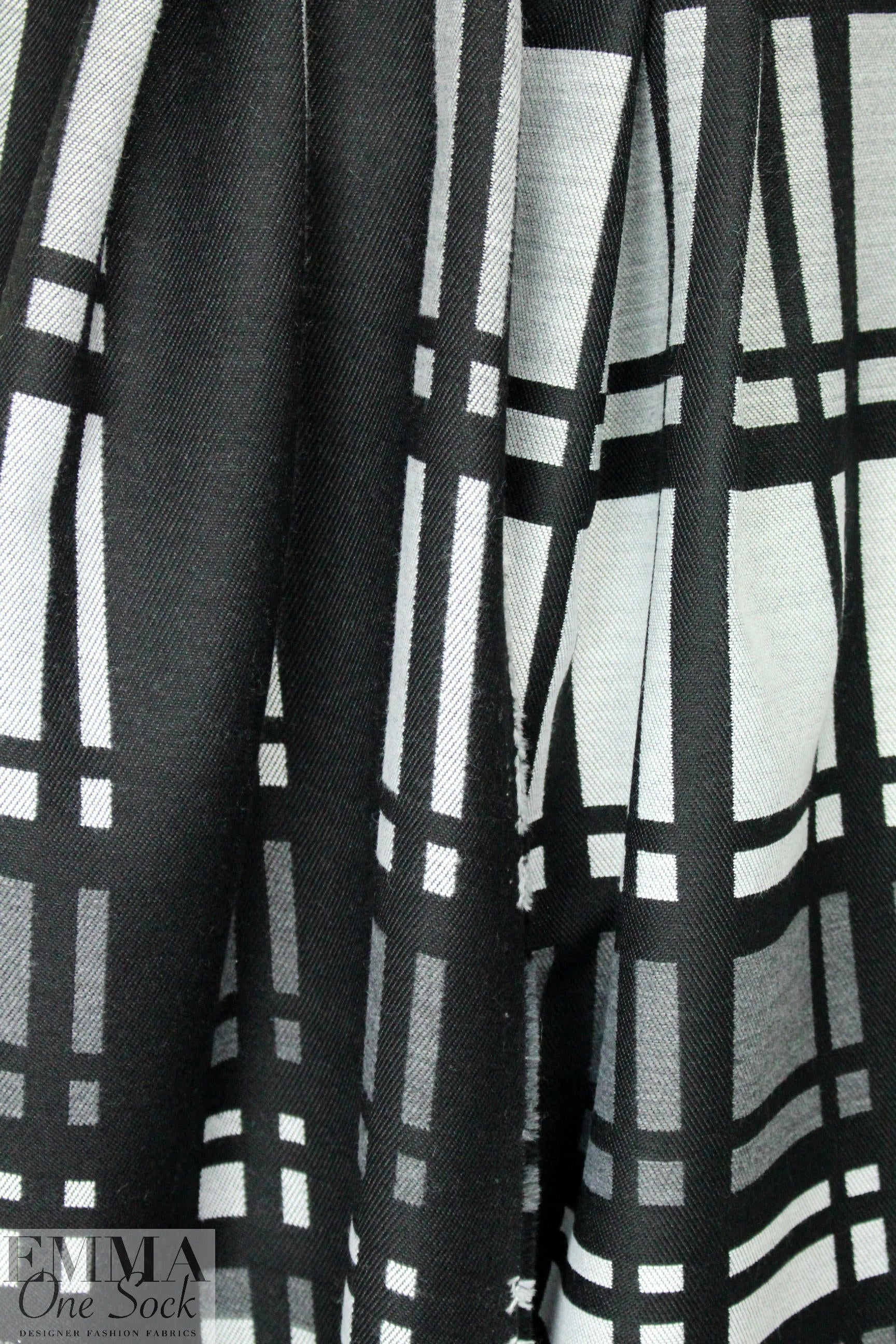 Italian modern grid design jacquard suiting/coating .75 yds