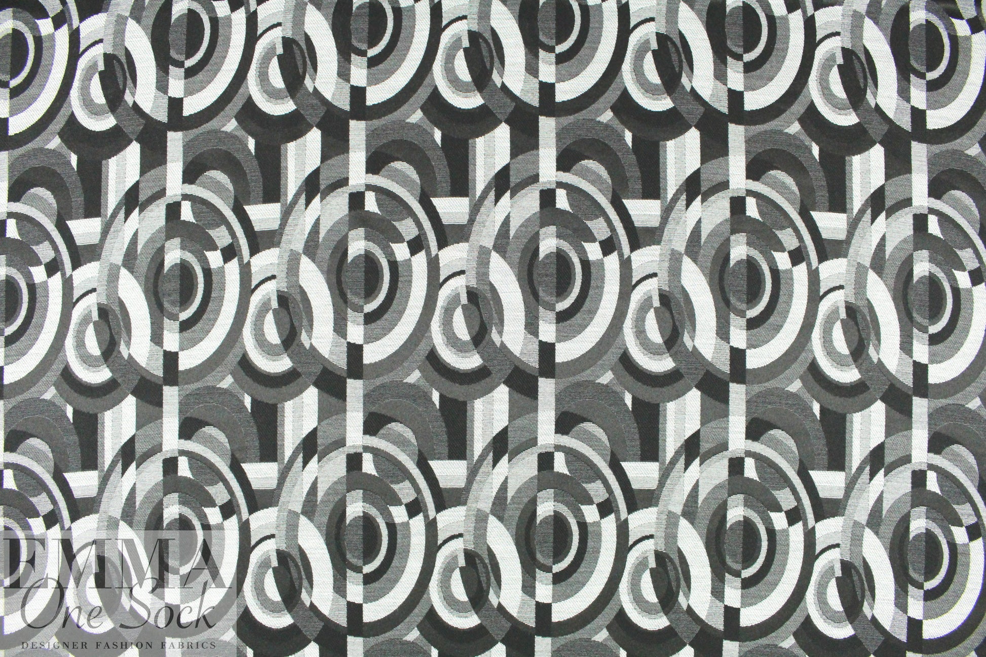 Italian 'cubist circles' jacquard suiting/coating 1.66 yd