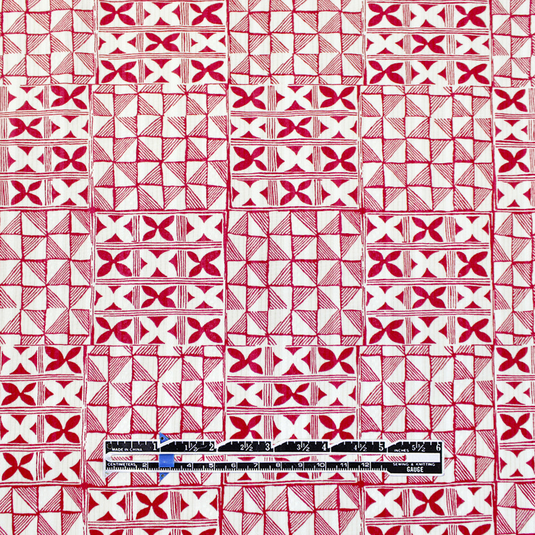 T0ri Richard 'cherry courtyard' printed jacquard cotton woven 1.75 yds
