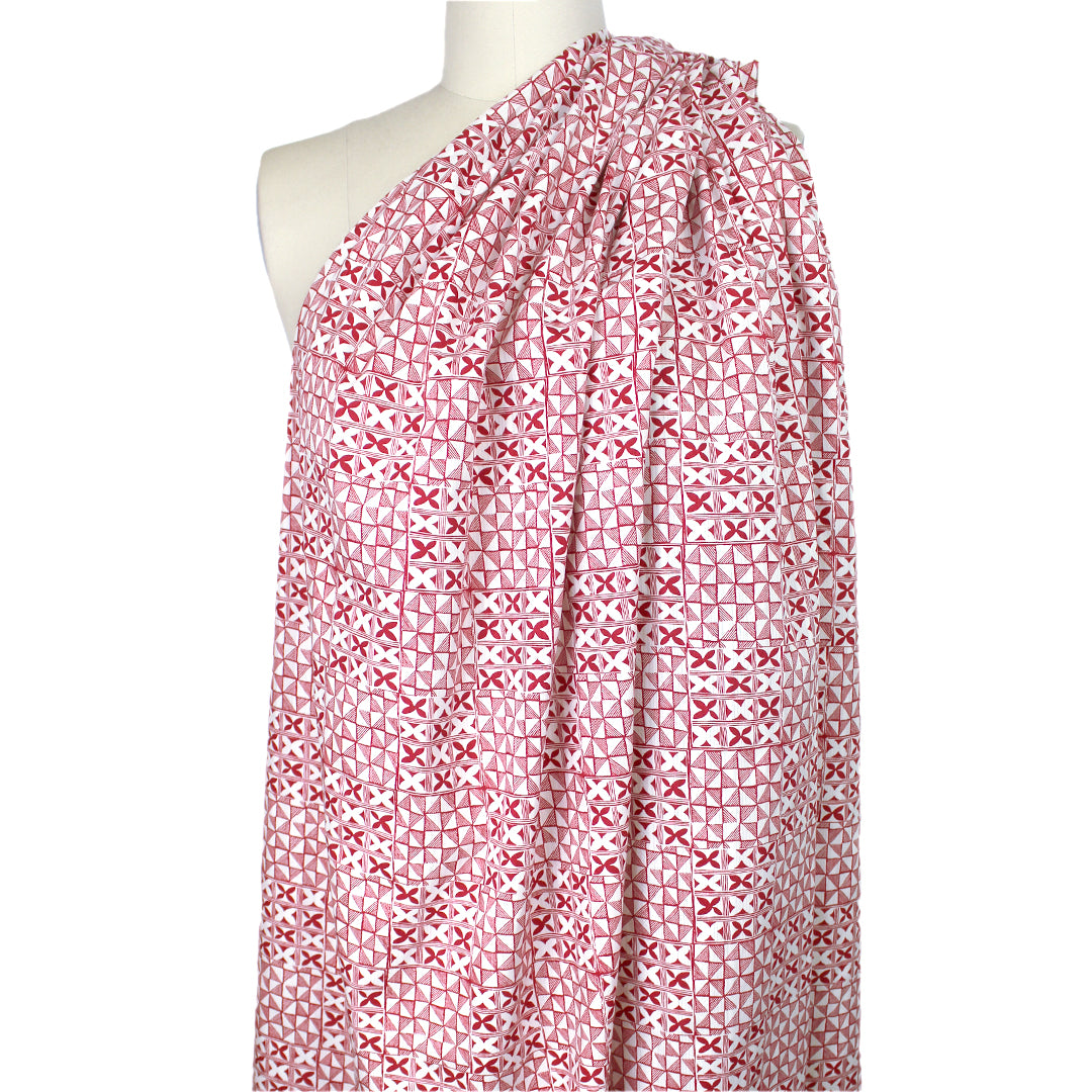 T0ri Richard 'cherry courtyard' printed jacquard cotton woven 1.75 yds