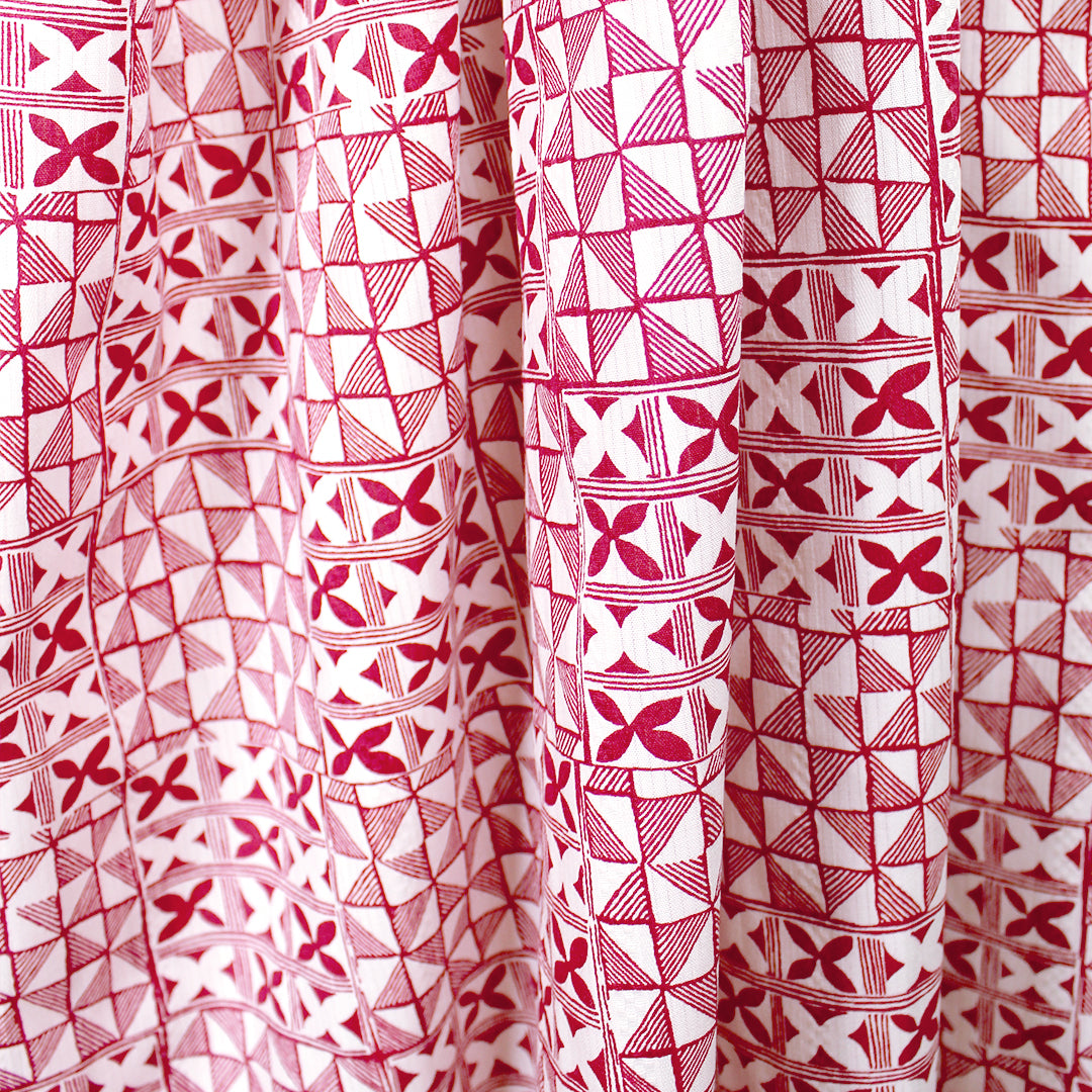 T0ri Richard 'cherry courtyard' printed jacquard cotton woven 1.75 yds