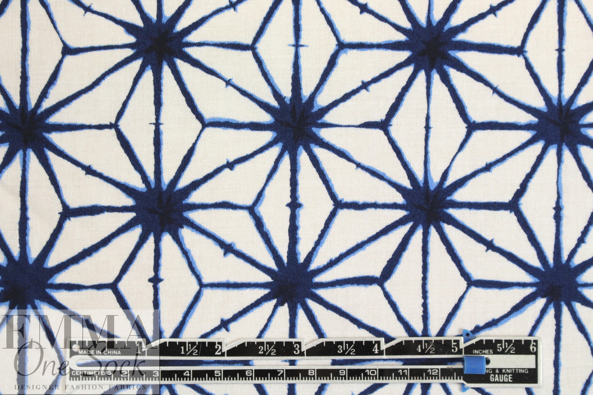 shirting designer Japanese indigo star print cotton poplin 1.25 yds
