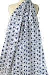 shirting designer Japanese indigo star print cotton poplin 1.66 yd